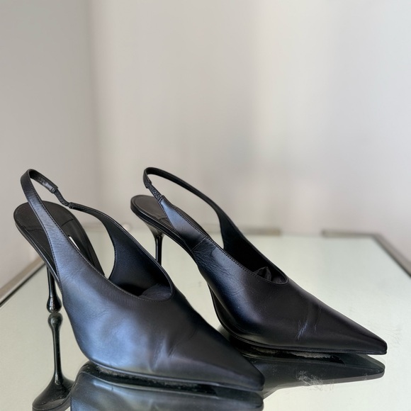 EUC Jimmy Choo Isa 95MM Leather Slingback Pumps $975 38.5 - Picture 9 of 12